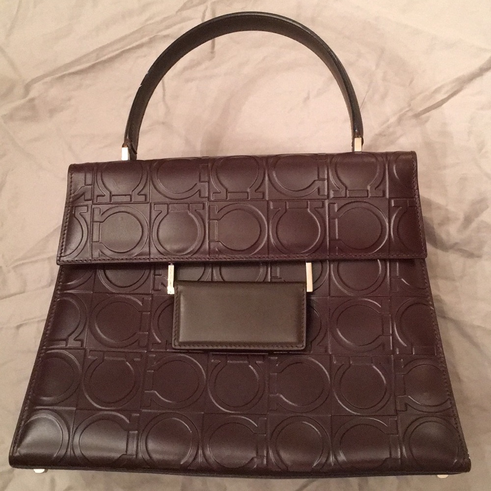 Salvatore Ferragamo Chocolate Leather Tote